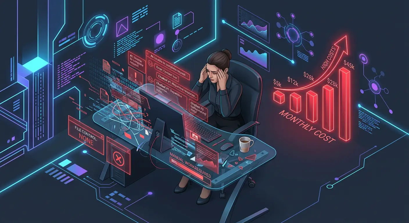 Illustration representing AI workflow problems